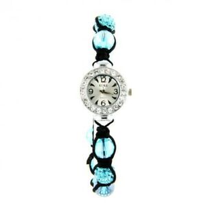 【送料無料】腕時計 ターコイズブレスレットブールmontre turquoise bracelet boule shamballa bleue mymontre