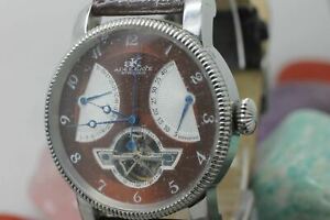 【送料無料】腕時計　ケイビバリーヒルズスケルトンステンレススチールadee kaye beverly hills automatic stainless steel wrist watch running skeleton