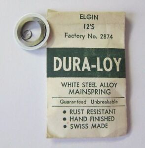 【送料無料】腕時計　サイズホワイト＃nos elgin 12 size white alloy steel mainspring 2874