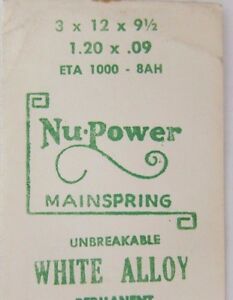 【送料無料】腕時計 ホワイトメインスプリングウォッチnos nupower white alloy mainspring for eta 1000 amp; bulova 8ah watch part