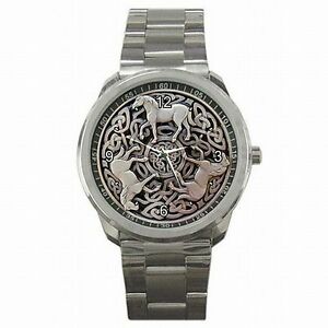 【送料無料】腕時計 セルティックノットステンレススチールウォッチceltic horse knot epona medieval stainless steel watch