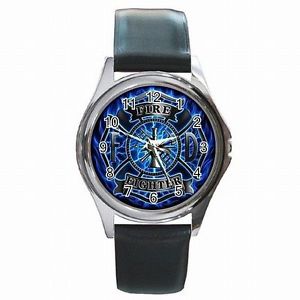 【送料無料】腕時計 レザーコートfire fighter fireman department coat of arms leather watch 【送料無料】腕時計 レザーコートfire fighter fireman department coat of arms leather watch