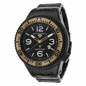 【送料無料】腕時計　スイスネプチューンブラックステンレススチール＃ガ