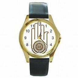 【送料無料】腕時計　ハンドパームジャイナアイコンahimsa hand palm jain religion vow symbol compassion leather watch