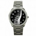 【送料無料】腕時計　ピアノキーピアニストステンレススチールウォッチpiano keys pianist musician music stainless steel watch