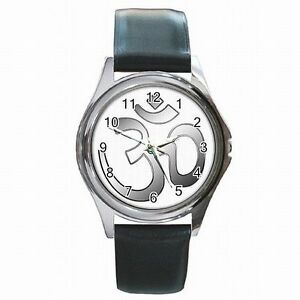 【送料無料】腕時計　オウムヒンズーバラモンシンボルom aum hindu brahman symbol pranava leather watch