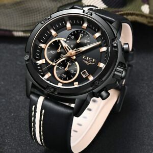【送料無料】腕時計　ファッションクォーツクロノグラフトップ2019lige men es fashion chronograph male top brand quartz men leather waterpro