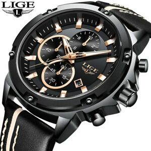 【送料無料】腕時計　ファッションクォーツクロノグラフトップ2019lige men es fashion chronograph male top brand quartz men leather waterpro