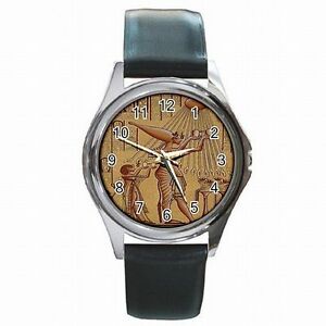 【送料無料】腕時計　エジプトキングレザーakhenaten ancient egyptian temple pharoah king leather watch