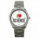【送料無料】腕時計 ステンレスi love science biology chemistry teacher stainless steel watch