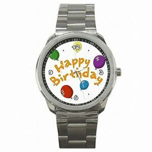 【送料無料】腕時計　ハッピーバースデーパーティステンレススチールウォッチhappy birthday party celebration gift stainless steel watch