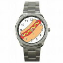 【送料無料】腕時計 ホットドッグフードカートステンレススチールhot dog eating competition hotdog food cart stain...
