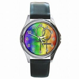 【送料無料】腕時計　ゲイレズビアンプライドパレードアクセサリgay lesbian pride lgbt parade rainbow accessory leather watch