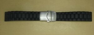 【送料無料】腕時計 バスブレスレットノワールアンティウエストbracelet en caoutchouc noir avec une boucle deployante taille 20mm