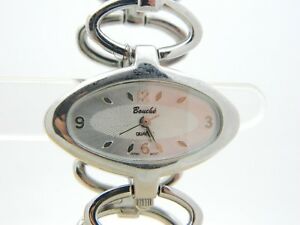 【送料無料】腕時計　シルバーストーンスクエアファッションクォーツクリアウォッチbouche silver tone clear square fashion watch quartz b