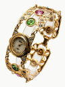 yzrv@@h[}`J[S[hNAiONH[cvendomewomens full multicolor stones gold finish link analog quartz watch