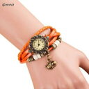 【送料無料】腕時計 ブレスレットレザーウォッチbracelet leather weave around cat quartz wrist watch