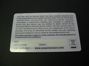 【送料無料】腕時計　オープンカードセットesq movado watch open blank international warranty card set operating manual