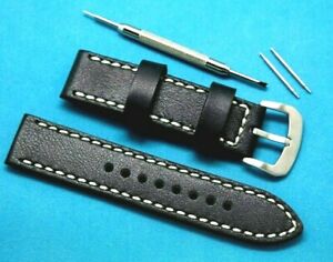 【送料無料】腕時計　コントラストステッチツールレザーウォッチストラップ
