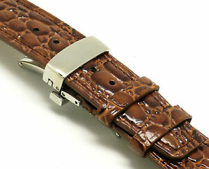【送料無料】腕時計 ストラップクラスプステンレス22mm brown thin leather watch strap croco stainless deployant clasp fits all 22 【送料無料】腕時計 ストラップクラスプステンレス22mm brown thin leather watch strap croco stainless deployant clasp fits all 22