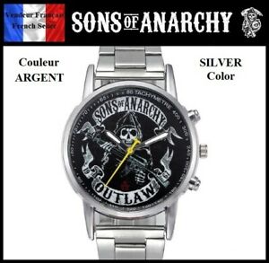 【送料無料】腕時計　ブレスレットアナーキーアウトローmontre quartz neuve bracelet acier watch sons of anarchy outlaw a
