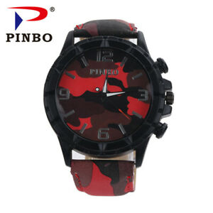 【送料無料】腕時計　ブランドカジュアルアーミーレザークォーツアナログ2017 famous brand casual camouflage army watches men leather quartz analo