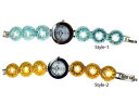 【送料無料】腕時計 ガラスリンクラウンドケースアナログクォーツmontres de fleurwomens morano glass links round c...