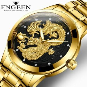 【送料無料】腕時計 ラグジュアリーゴールドドラゴンスチールクォーツfngeen watch man top luxury gold dragon watches steel waterproof quartz wri 【送料無料】腕時計 ラグジュアリーゴールドドラゴンスチールクォーツfngeen watch man top luxury gold dragon watches steel waterproof quartz wri
