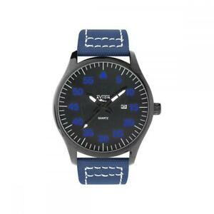 【送料無料】腕時計　ブルネロorologio uomo avion av1808bl pelle cordura blu nero oversize xl 48mm fiv