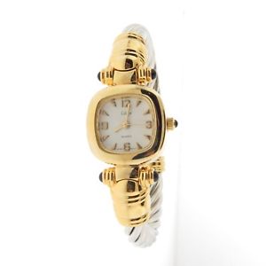 【送料無料】腕時計　トーンスクエアカフウォッチブレスレットcollezio two tone square cuff watch bracelet