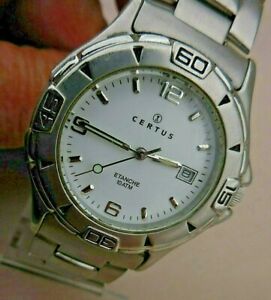 【送料無料】腕時計 ブレスレットcertus mixte etanche a guichet date,boitier integret au bracelet, annees 90 【送料無料】腕時計 ブレスレットcertus mixte etanche a guichet date,boitier integret au bracelet, annees 90
