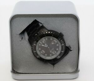 【送料無料】腕時計　アイゾットメンズブラックブラックブラックステンレススチールクオーツ