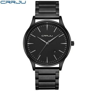 【送料無料】腕時計　ゴールドビジネスユニークウォッチcrrju gold watch men luxury business man watch golden waterproof unique fashi