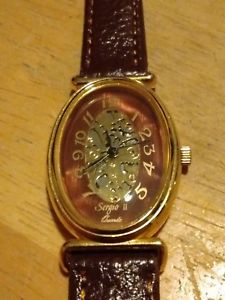 【送料無料】腕時計 セルジオレディーススケルトンウォッチインストールバッテリvtg sergio ll ladies skeleton watch, running w batteryleather installed m