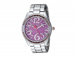 【送料無料】腕時計 ジョンソンシルバートーンブレスレットボックスbetsey johnson silver tone bracelet purple glitter watch bj00048290 nwt box