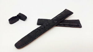 ̵ӻס֥쥹åȥΥbracelet montre noir en croco en 22mm pour boucle deployante de 18mm