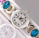 【送料無料】腕時計　ターコイズアールデコモップウォッチgenuine turquoise semiprecious stone gems silver pltd deco mop feature watch bn