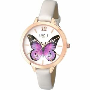 腕時計, 男女兼用腕時計  limit secret garden butterfly rose gold plated white strap wrist watch 627273