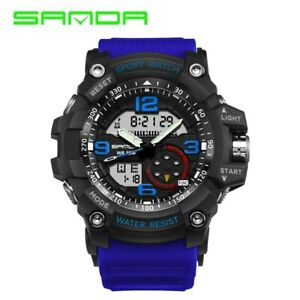 【送料無料】腕時計 ファッショントップアナログウォッチデジタルスポーツfashion man watch sanda luxury top analog digital led electronic sport watc