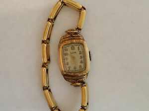 【送料無料】腕時計 ビンテージレディースウィンドアップエルギンkゴールドvintage ladies wind up elgin 14k gold filled 7j wristwatch