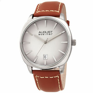 【送料無料】腕時計 シュタイナータンレザーストラップシルバーストーンウォッチmens august steiner as8245ygbr tan silver tone stiched leather strap watch 【送料無料】腕時計 シュタイナータンレザーストラップシルバーストーンウォッチmens august steiner as8245ygbr tan silver tone stiched leather strap watch