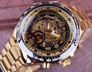 【送料無料】腕時計　スポーツデザインベゼルゴールデンウォッチ2018 winner luxury sport design bezel golden watch for men