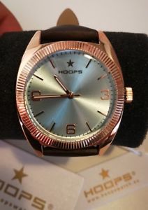 【送料無料】腕時計　フープピンクペレアズーロorologio donna hoops,pvd oro rosa,medium 34 mm,cinturino pelle,quadrante azzurro