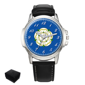 【送料無料】腕時計　ヨークシャーローズフラグメンズyorkshire rose county flag gents mens wrist watch gift engraving