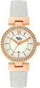 yzrv@EFbufB[XXg[[YS[hzCgU[XgbvEhNI[ctabitha webb ladies stone set rose gold round quartz white leather strap watch