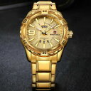 【送料無料】腕時計 ステンレススチールメンズゴールド46mm naviforce mens gold watches man male stainless steel gifts for him bf dad