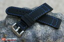 【送料無料】腕時計　テックエリーステッチラバーレザーストラップlumtec genuine oe lake erie blue stitch, rubber and leather composite strap