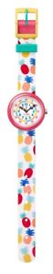 【送料無料】腕時計　アナログホワイトflik flak kinderuhr nananas fbnp110 analog textil bunt,wei