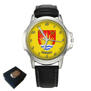 【送料無料】腕時計　ァーサフォークフラグメンズneues angebotsuffolk county flag mens wrist watch engraving birthday fathers day gift