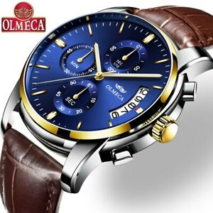 【送料無料】腕時計　オルメカクォーツメンズreloje olmeca men watch leather date quartz watches mens luxury waterproof